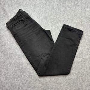 Lucky Brand 410 Athletic Straight Jeans Men's Size 34 X 34 Mid Rise Black Denim